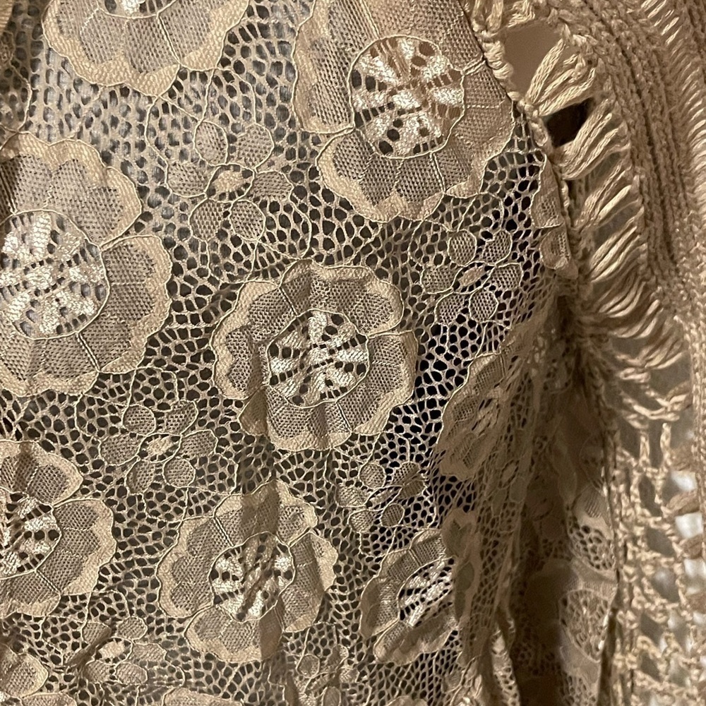 Easel by Los Angeles Size Small Tan Crocheted Boho Vest - Picture 5 of 7